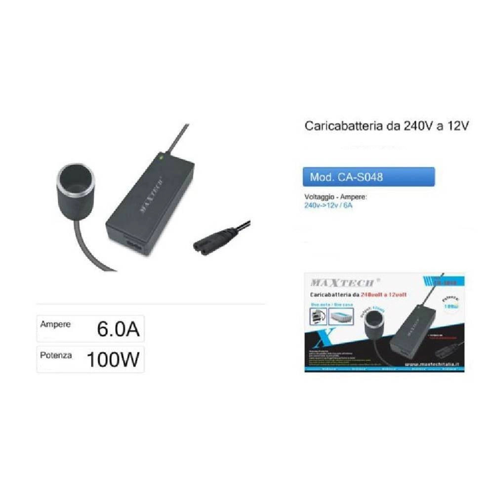 Trade Shop - Caricabatteria Da 240v A 12v Ca-s048 Alimentatore 100w Auto Presa Pc Per Notebook -