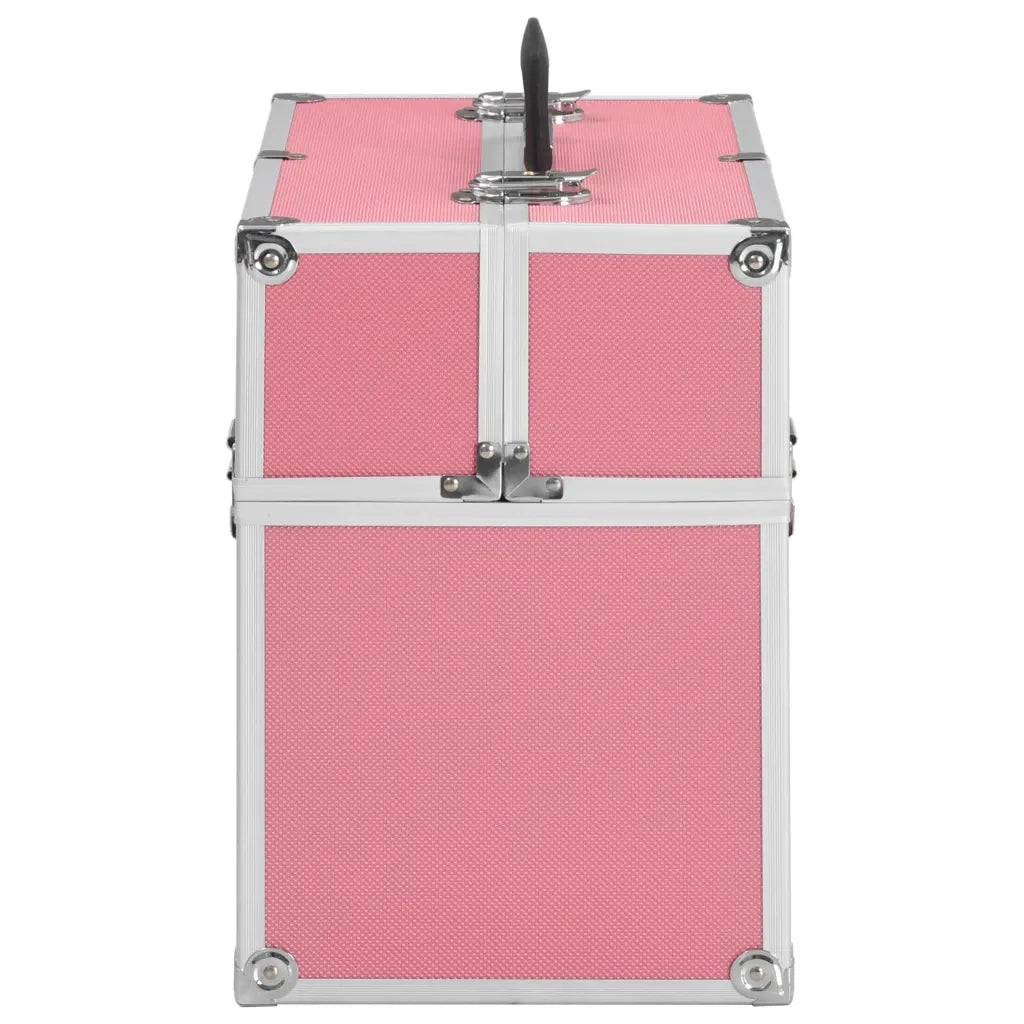 Valigia per Cosmetici 38x23x34 cm Rosa in Alluminio