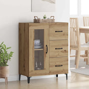 Credenza con Cassetto-Buffet-Armadio da cucina Rovere artigianale 69,5 x 34 x 90 cm 237434