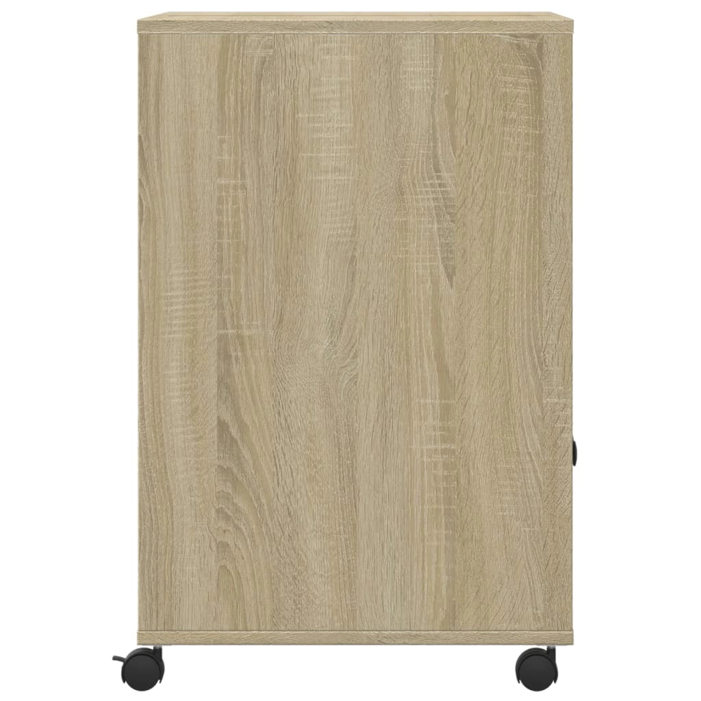 Supporto per stampante scrivania/mobile per ufficio con ruote rovere Sonoma 60 x 48 x 74 cm marrone 02_0044772