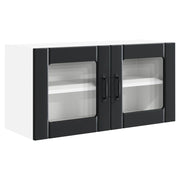 Mobile da cucina moderno a parete con 2 ripiani 80 x 31 x 40 cm legno composito nero 02_0054291