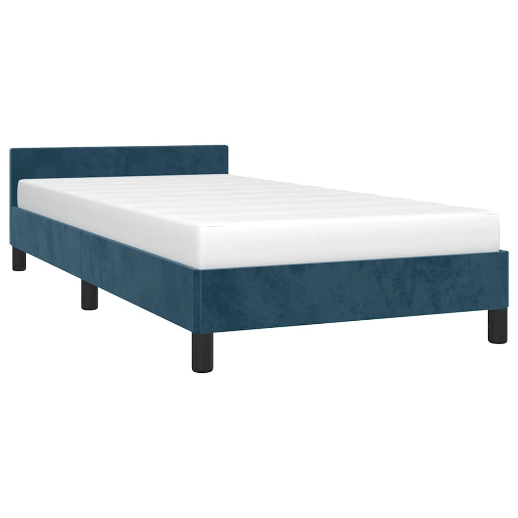 Giroletto con Testiera Blu Scuro 90x190 cm in Vellutocod mxl 119507