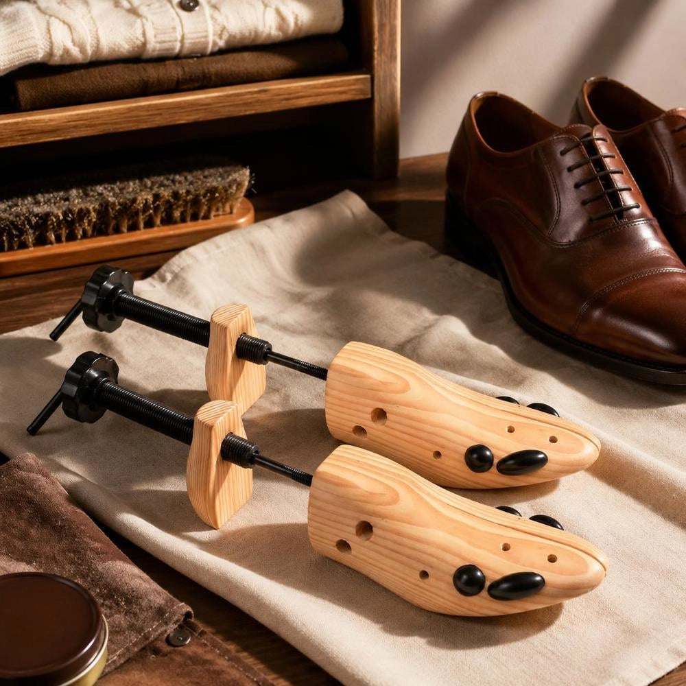 Shoe Trees, 2 Pairs, Size 41-46, Solid Pine Wood