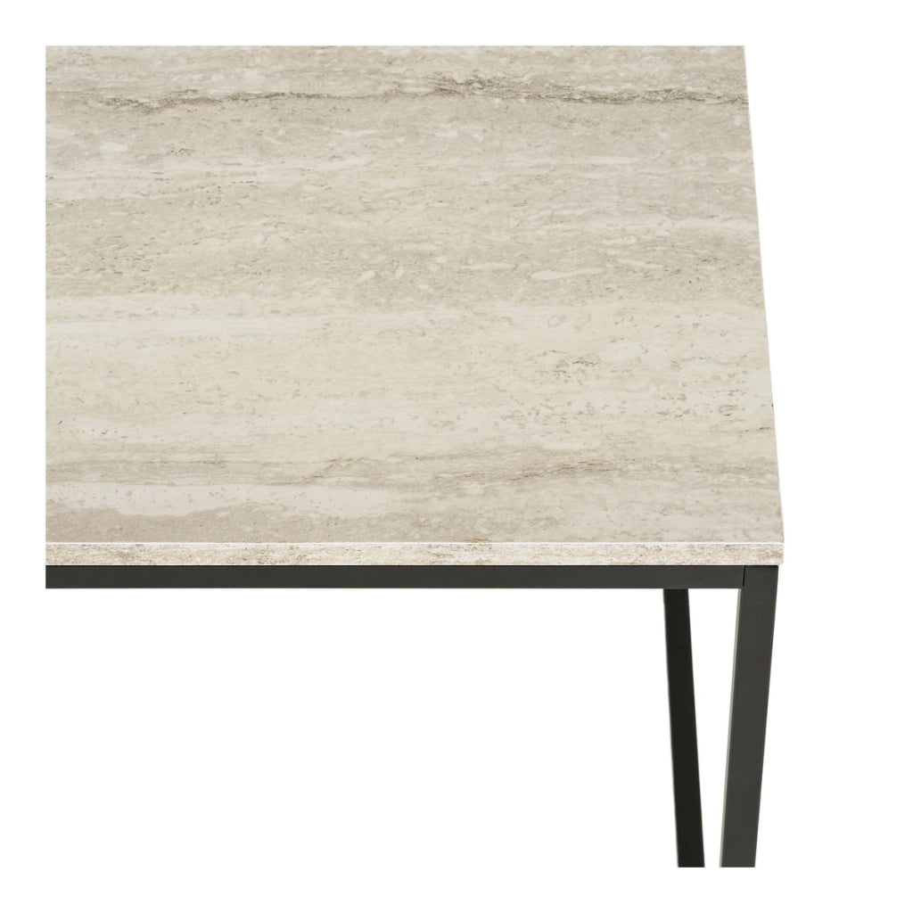 Tavolino Vita, Beige, Metallo, 60x90x45 cm