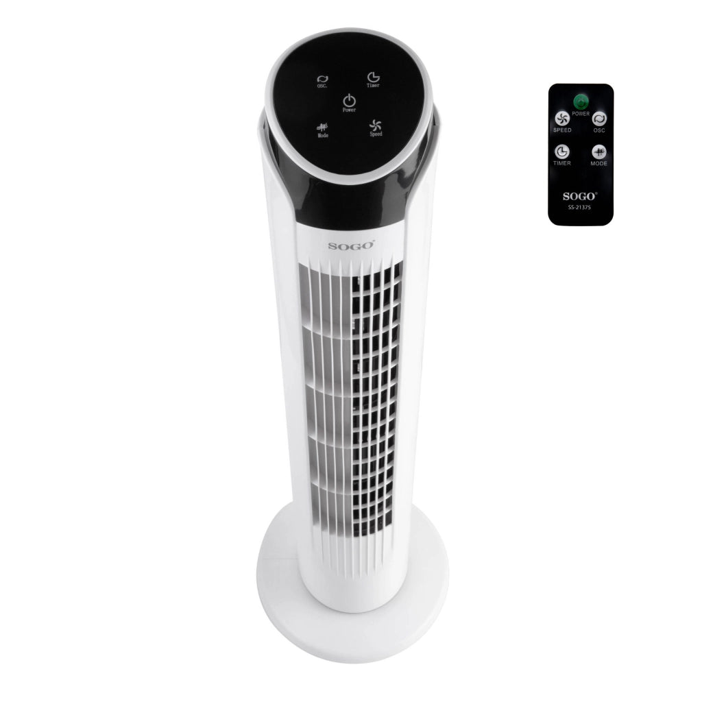 Ventilatore a torre digitale 33 pollici, 3 velocità, pannello touch telecomando, timer 12 ore 45W - SOGO