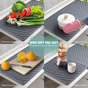 Matte silicone grande, ambientalmente compatibile, resistente al calore, resistente al lavastoviglie, sottopiatto, 60 x 38,6 cm (grande, nero)