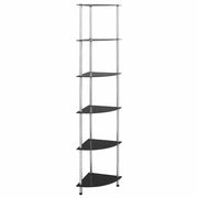 Scaffale a 6 Livelli Nero 30x30x160 cm Vetro Temperato cod mxl 104505