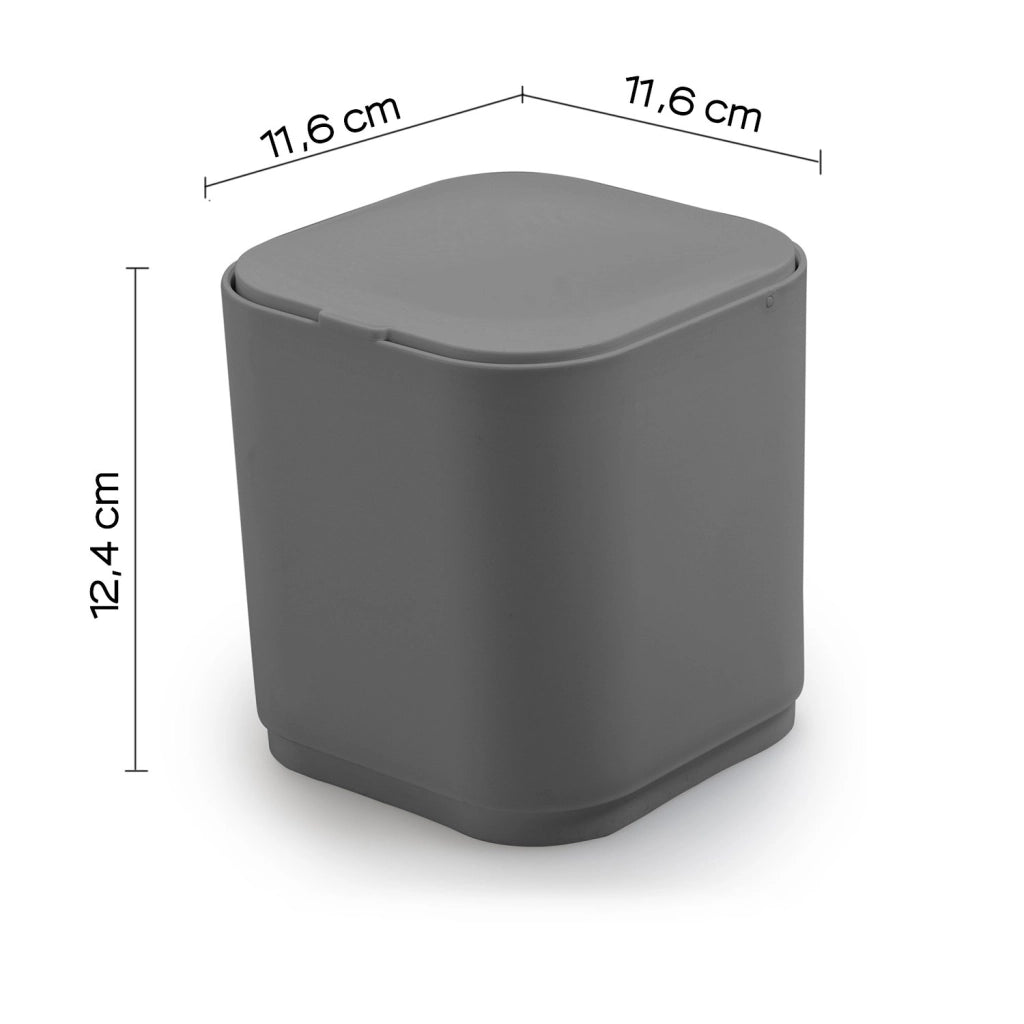 Gettacarte 8 lt d'appoggio in plastica riciclata 6309 Gedy serie SEVENTY Grigio
