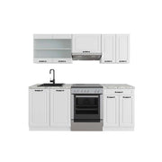 Vicco Cucina componibile Casa di campagna bianca/bianco 200 cm , PL Marmo