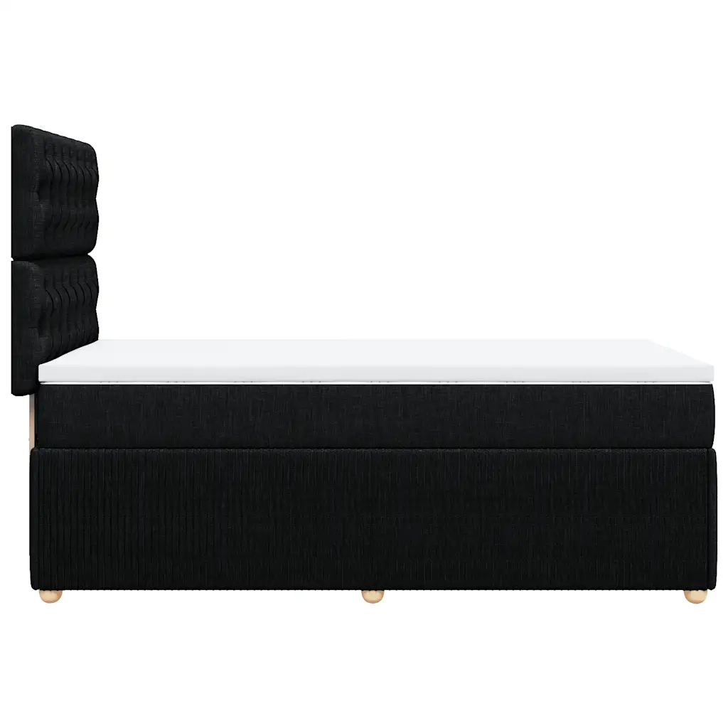 Giroletto a Molle con Materasso Nero 100x200 cm in Tessuto