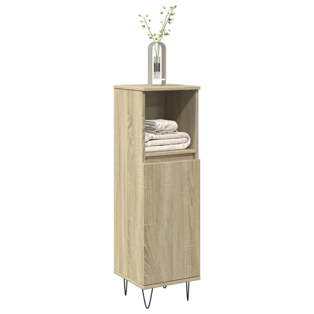 Armadietto da Bagno Rovere Sonoma 30x30x100cm Legno Multistrato 849671