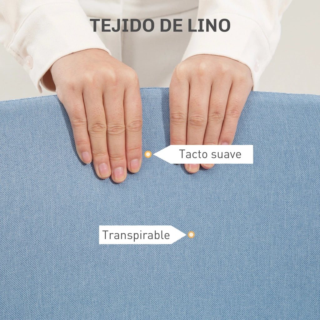 Sedia da Ufficio con Ruote ¨C Zephmum ¨C Blu, Sintetico, 53x43x85-93 cm