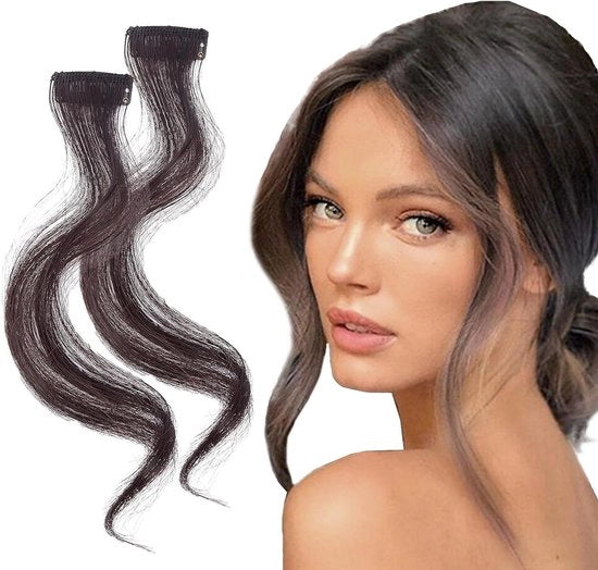 Set di 2 Pony Lunghi in Cuoio - Golvato e Ricciolo - Ferro per Capelli per Trecce Finte - Look Naturale con Clip - Accessorio per Capelli per Finte Trecce - 75 caratteri.
