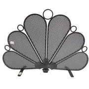 SCHERMI PARASCINTILLE PAVONE GRANDE IN FERRO BATTUTO CM. 78x18X54