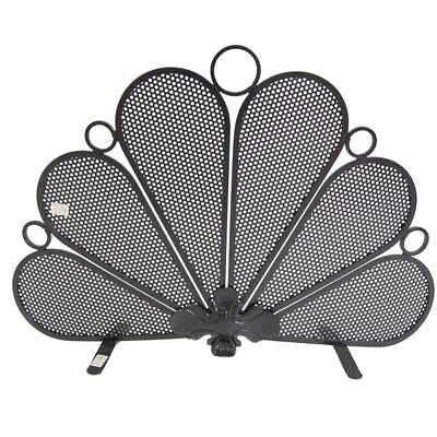 SCHERMI PARASCINTILLE PAVONE GRANDE IN FERRO BATTUTO CM. 78x18X54