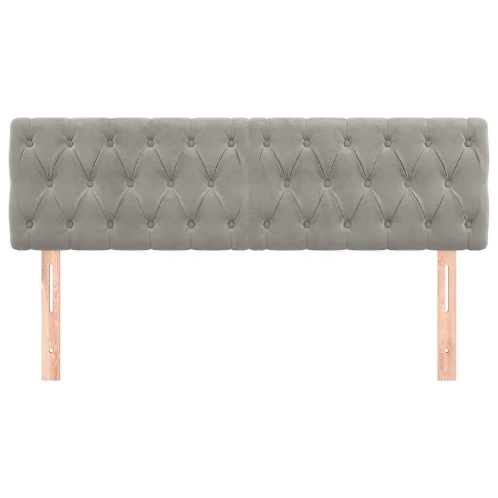 Testiera Grigio Chiaro 144x7x78/88 cm in Velluto 346348