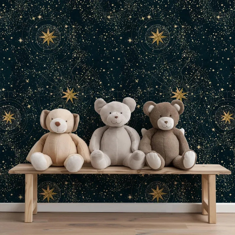 Carta da parati blu cielo stellato 200x280cm 5 mq