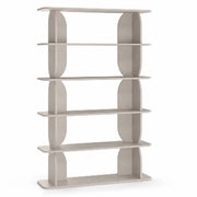 Libreria In Melaminico Con 5 Ripiani A Giorno Design Contemporaneo Minimal Per Soggiorno Salotto Studio Corridoio Zona Living E Ufficio 120 X 181.5 X 34 Cm Cashmere