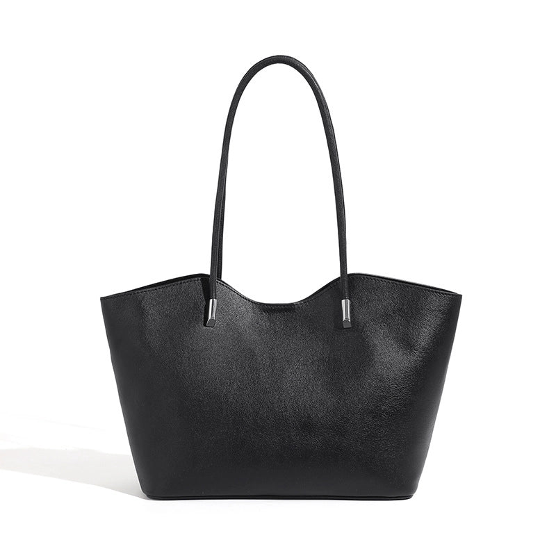 Borsa a tracolla da donna in vera pelle nera