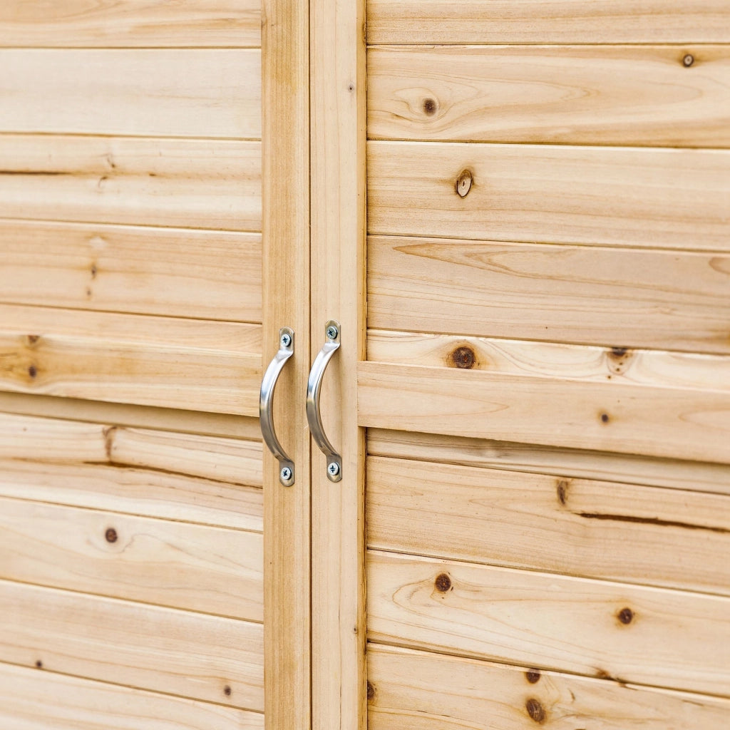 EasyComfort Armadietto da Esterno a 2 Ripiani in Legno di Abete con Design Rialzato e 2 Ante, 83x40x92 cm
