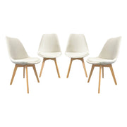 Set di 4 sedie scandinave in legno di faggio e velluto a coste ,