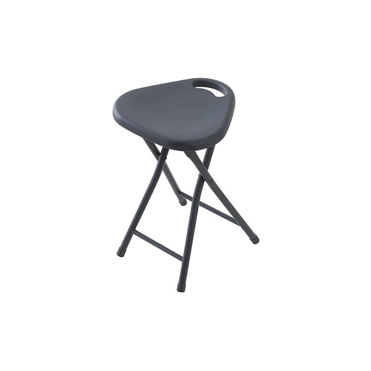 Sgabello pieghevole con seduta in abs e gambe in acciaio grigio