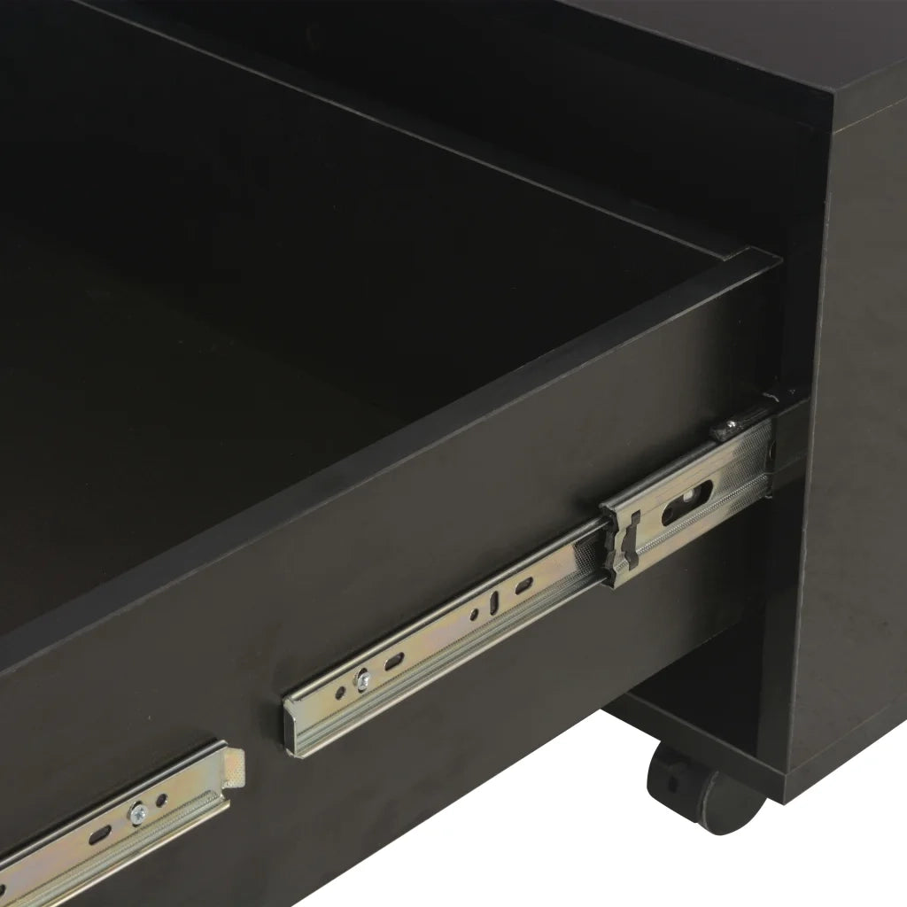 Tavolino da Salotto Nero Lucido 60x60x35 cm Legno Multistrato 283722