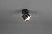 TAURUS SPOT LED 5W 450lm, 3000K METALLO NERO ORIENTABILE GIREVOLE BI-EMISSIONE INTERRUTTORI SEPARATI H. 10,9CM