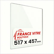 517 x 457 x 4 mm - Vetro per stufa a legna - vetro camino di ricambio - vetro per caminetto resistente al fuoco - France Vitre