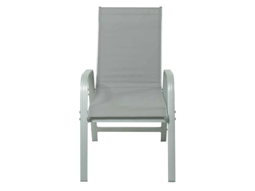 Sedia da giardino in alluminio e textilene PORTO - Phoenix - Grigio chiaro - 2 pezzi