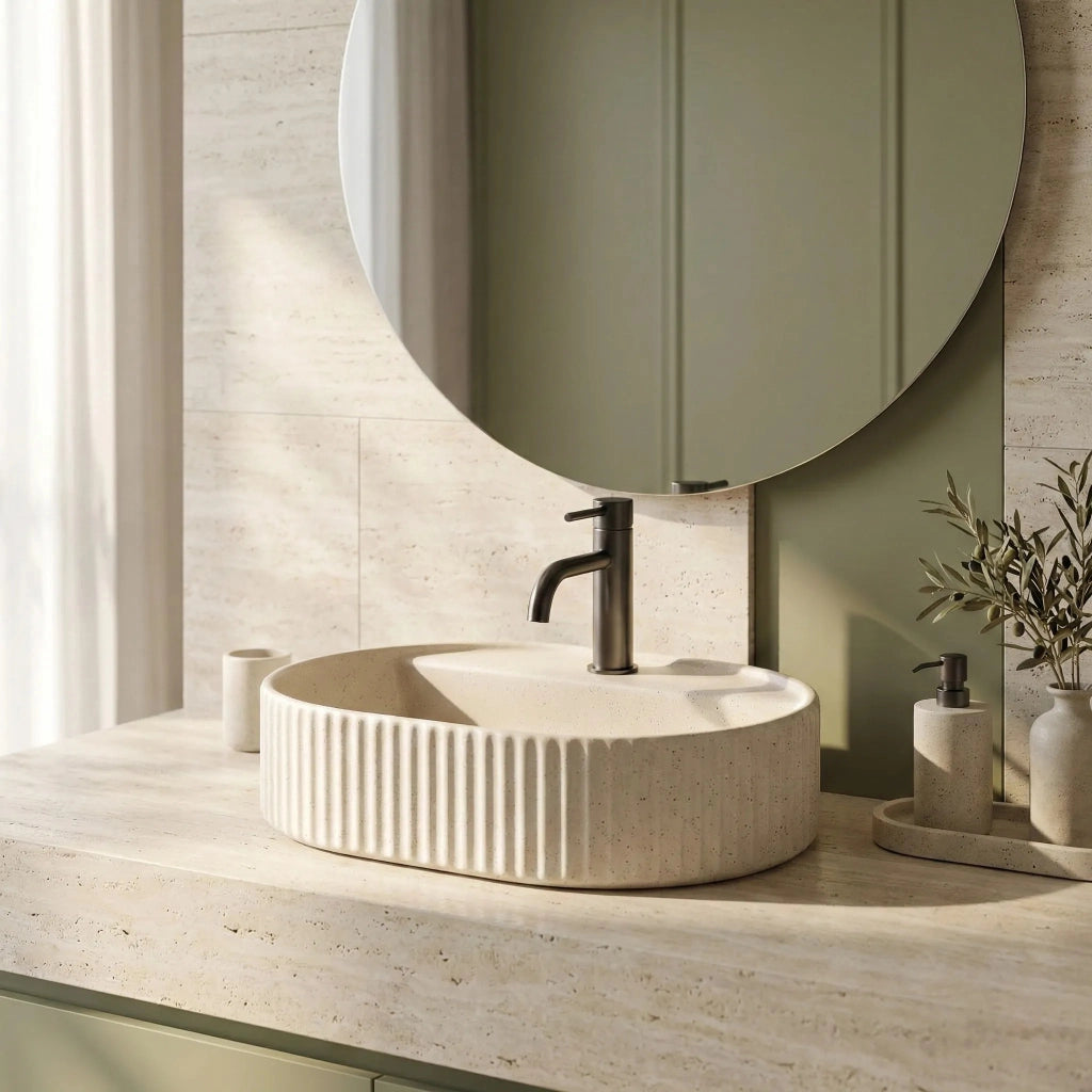 Lavabo Da Appoggio Rea Marcela 50 Vanilla