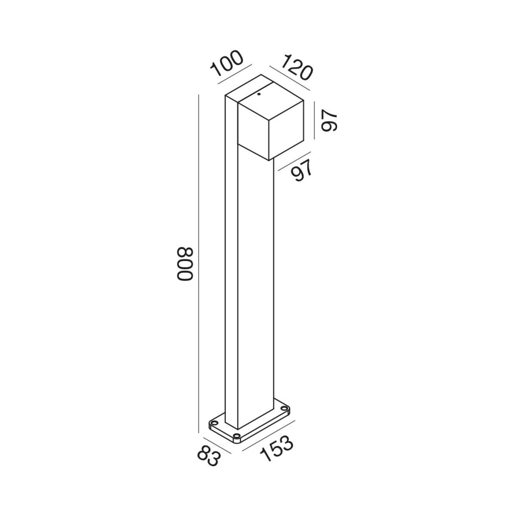 Paletto LED Monoemissione GES2322 10W CCT 3000K/4000K/6500K in Alluminio Marrone - Regolabile IP65 - Gealuce