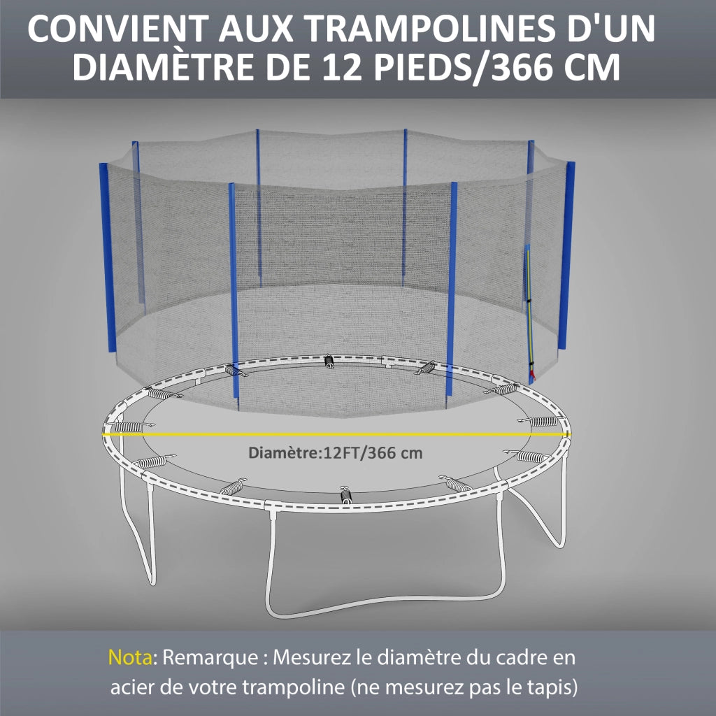 Rete di ricambio per trampolino ? 366 cm ¨C Xylo ¨C 8 pali, entrata con cerniera