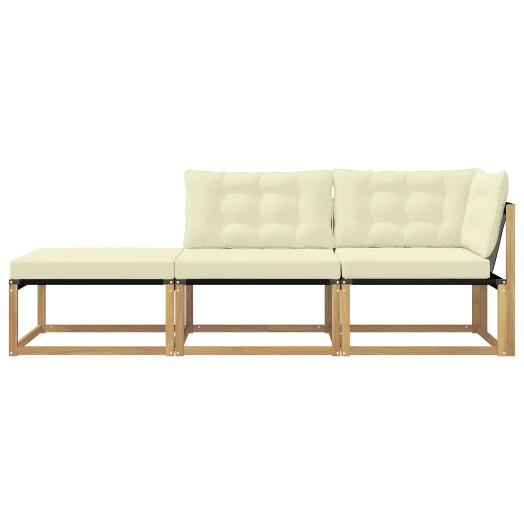 Salotto da Giardino-Divano componibile Sezionale con cuscino Bianco 241,5 x 83 x 73 cm 761391