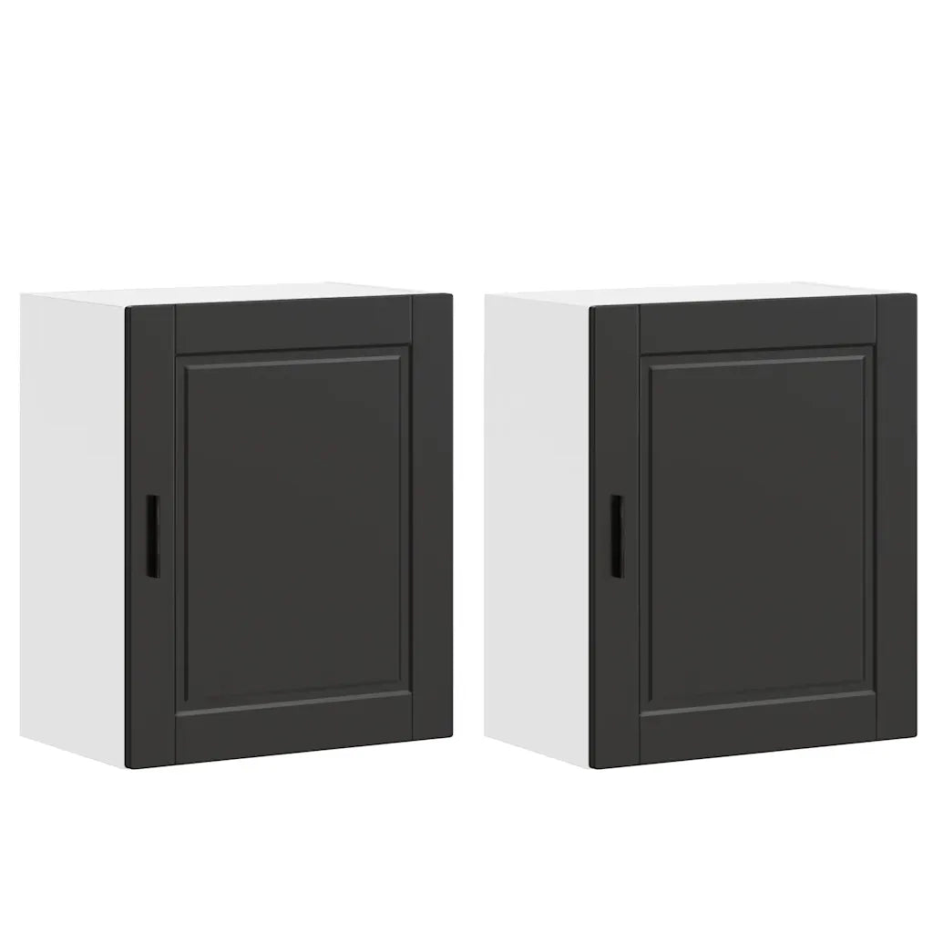 Pensili da Cucina 2 pz Porto Nero in Legno Multistrato