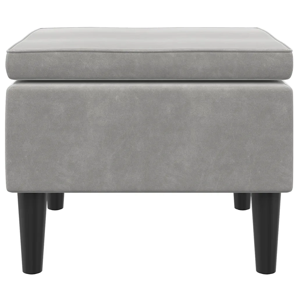 Sgabello con Gambe in Legno Grigio Chiaro Velluto CFW7406367
