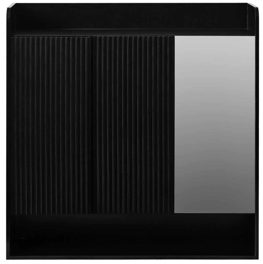 Scarpiera con specchio a figura intera; struttura verticale; nero; 110x35;5x110 cm
