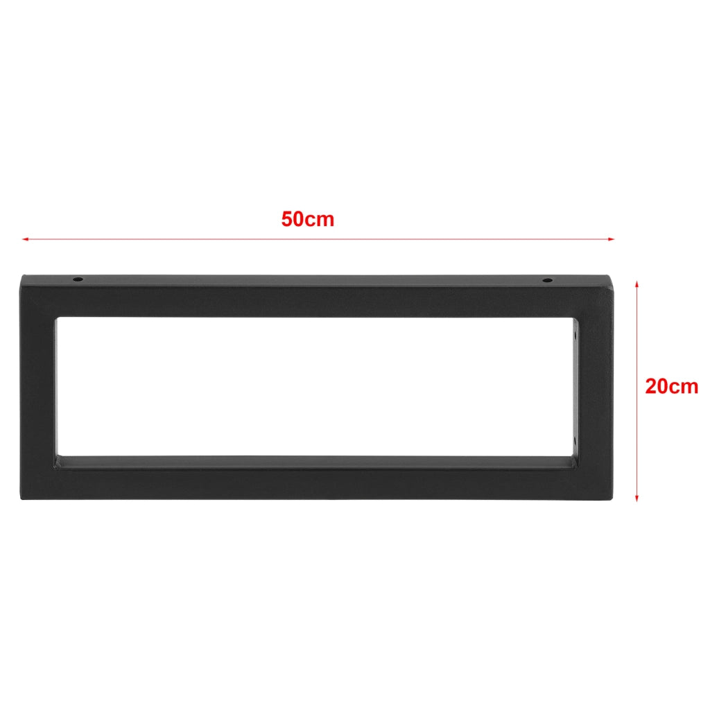Set 2 staffe da parete fai da te in acciaio 50 x 20 cm nero opaco 03_0008099