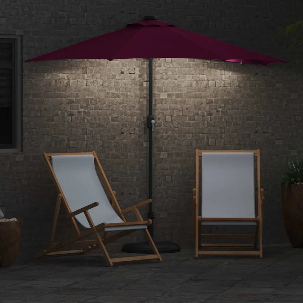 Ombrello da giardino-Ombrellone da spiaggia Rosso Bordeaux 294 x 150 x 223 cm