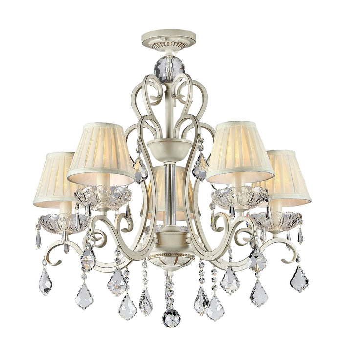 Lampadario Elegant in Metallo Triumph Crema con Oro