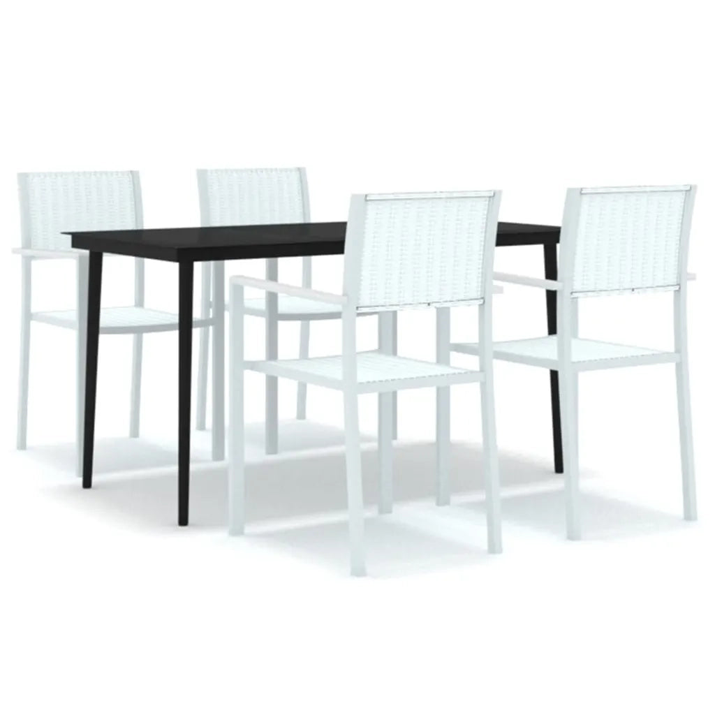 Set Mobili da Pranzo per Giardino 5 pz Bianco cod mxl 36956