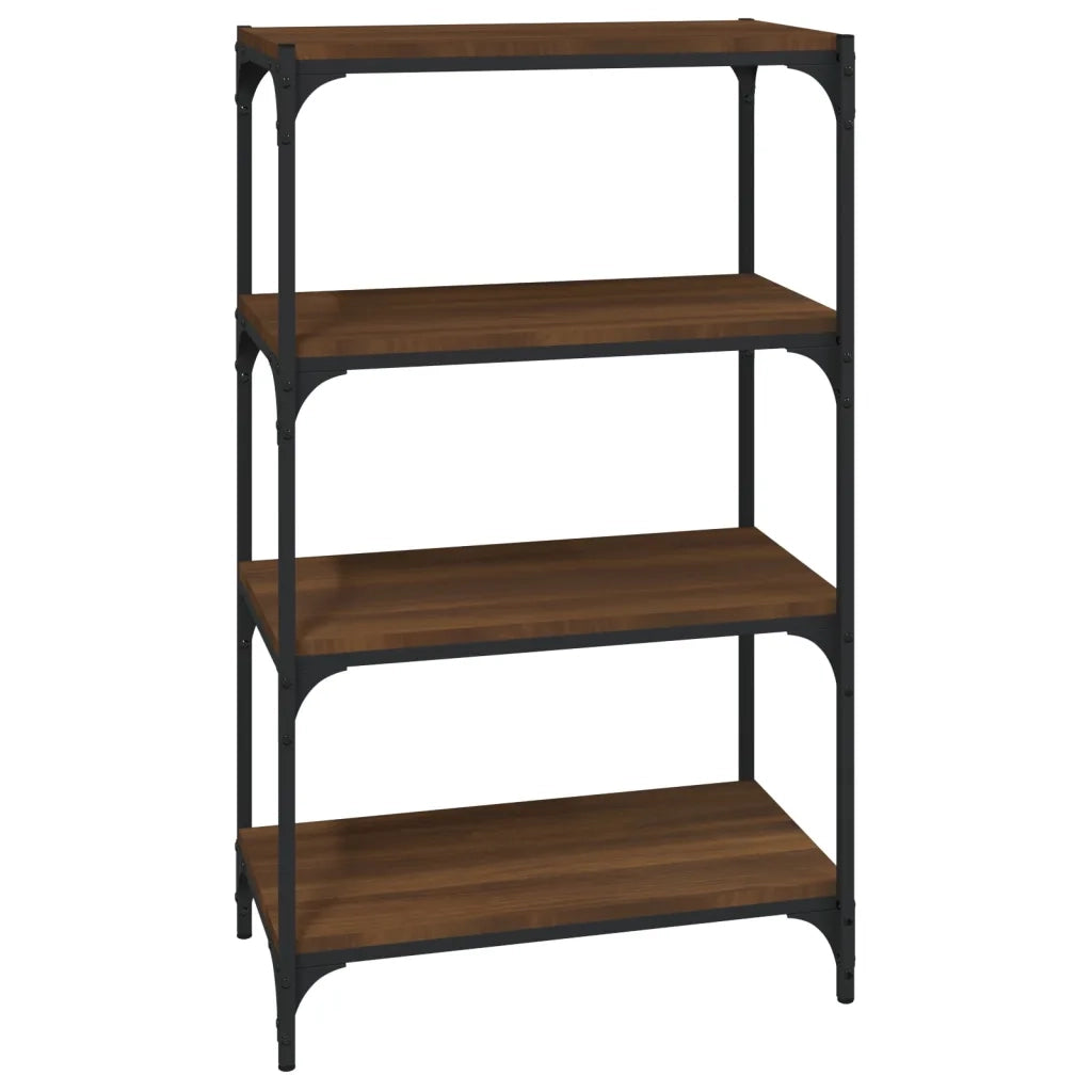 Libreria rovere marrone 60x33x100cm Legno Multistrato e Acciaio 819331
