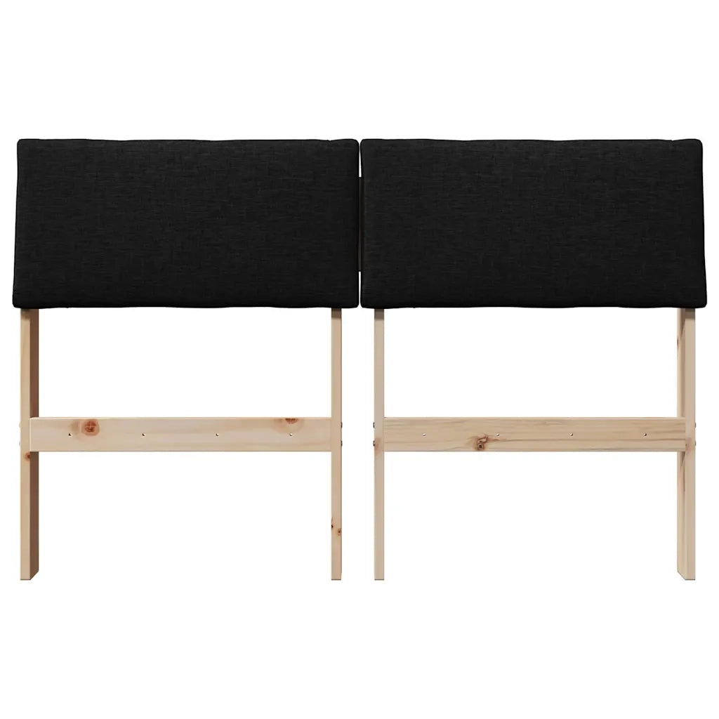 Testiera imbottita Nero 120 cm Pino massello 879131