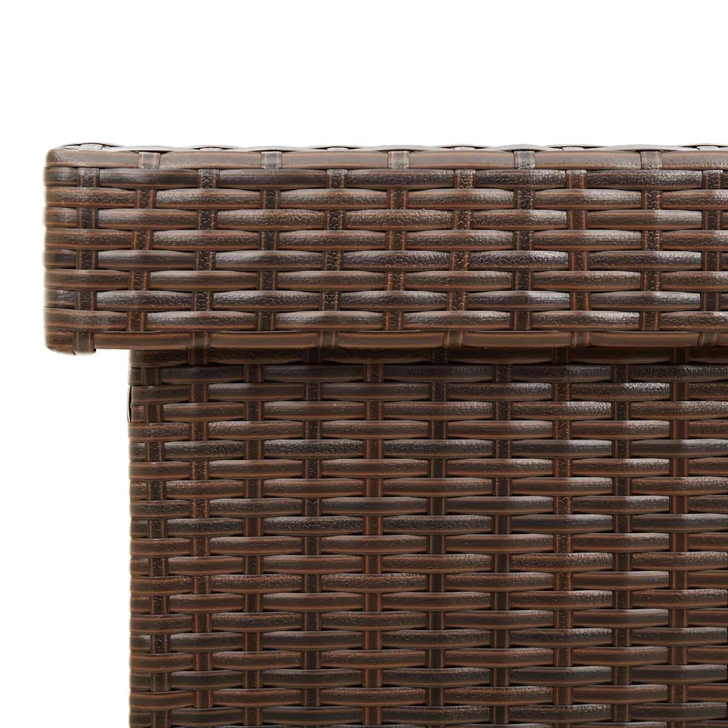 Contenitore da Giardino con Ruote Marrone Polyrattan
