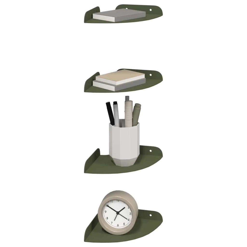Mensola sospesa 4 pcs Verde oliva 15 x 15 x 2 cm