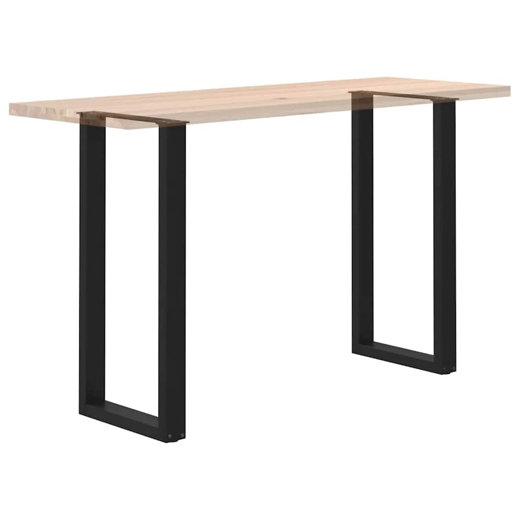 Set di 2 gambe per tavolo da bar a forma di U dimensioni 50 x 100 cm con piedini regolabili design moderno in acciaio nero 02_0057472