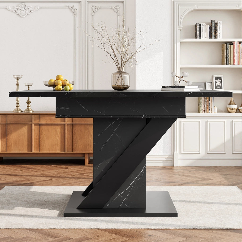 Tavolo da pranzo allungabile con 1 allunga; in MDF e metallo; per cucina e soggiorno; 110 × 80 × 75 cm