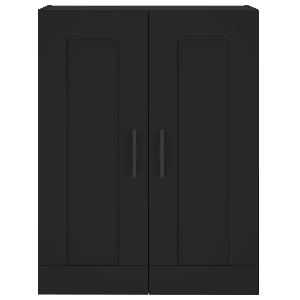 Armadietti a Parete 2 pz Neri in Legno Multistrato