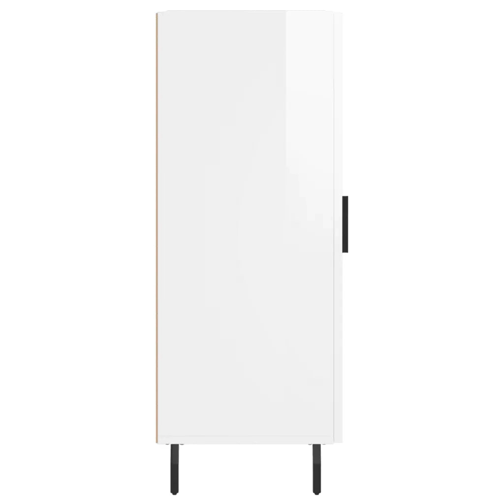 Credenza Bianco Lucido 34,5x34x90 cm in Legno Multistrato 828558