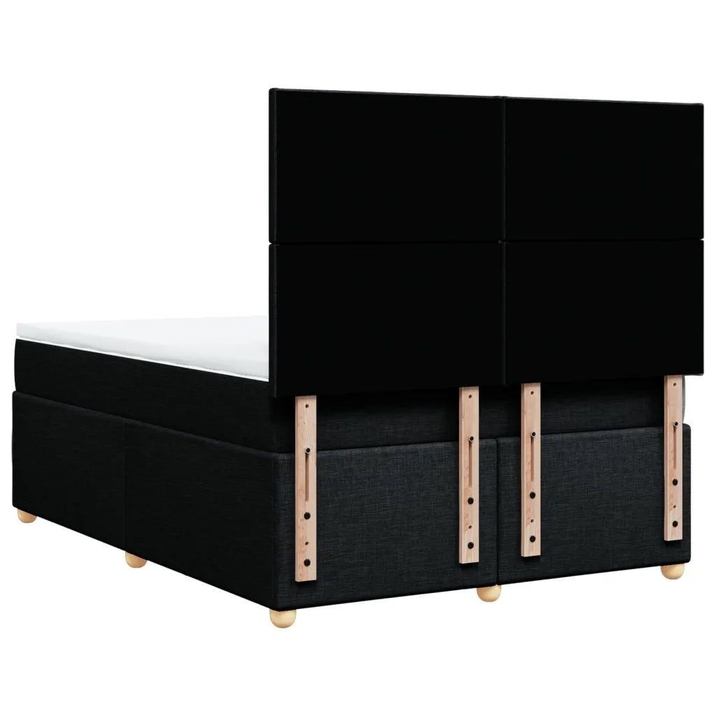 vidaXL Giroletto a Molle con Materasso Nero 160x200 cm in Tessuto